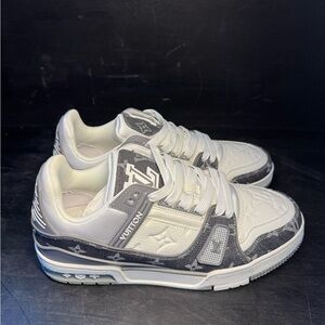 Louis Vuitton Monogram White and Gray Sneakers